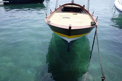 Boat sailing in river