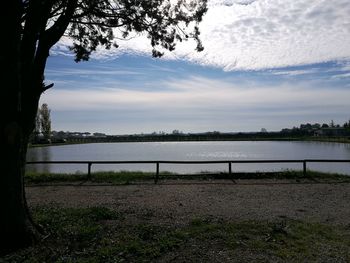 Scenic view of river against sky