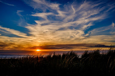 Scenic view of sunset over sea