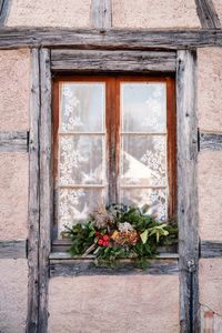 Close-up of window of house