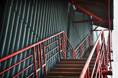 Low angle view of empty staircase in building