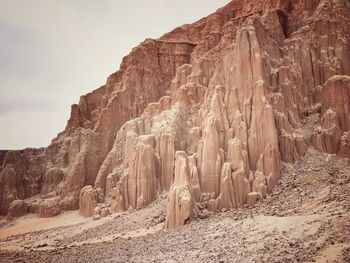 Low angle view of rock formation