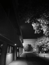 View of illuminated street at night