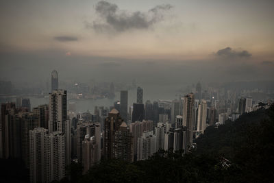 Panoramic view of cityscape against sky