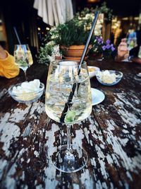 Close-up of food on table