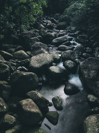 Stones in river stream