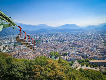 High angle view of townscape against sky