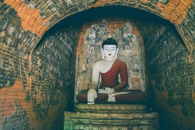 Statue of buddha in building