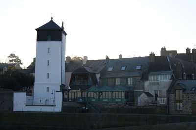 Houses against clear sky