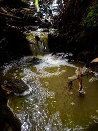 Waves splashing in water