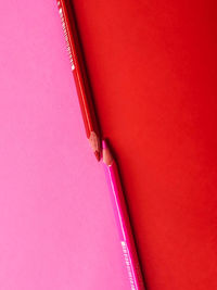 High angle view of pink wall