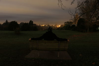 View of landscape at sunset