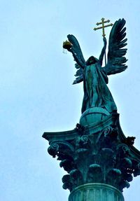 Low angle view of statue of liberty