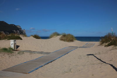 Scenic view of beach against sky