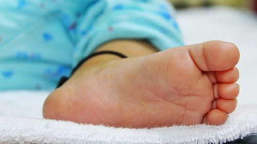 Close-up of baby hand