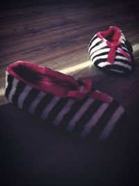 High angle view of eyeglasses on table