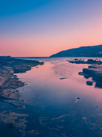 Scenic view of sea during sunset