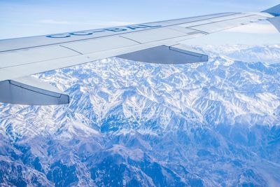 Aerial view of snowcapped mountain