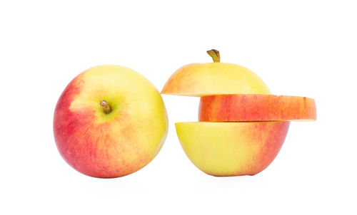 Close-up of apple against white background