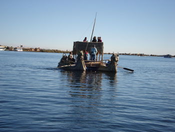 Boat sailing in sea