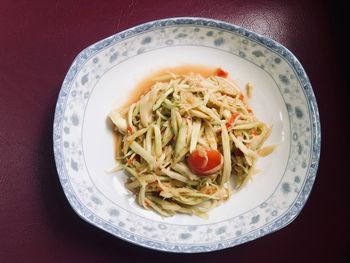 High angle view of meal served in plate