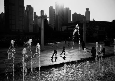 People playing in water