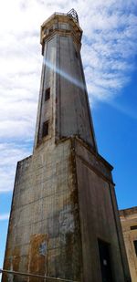 Low angle view of old building against sky