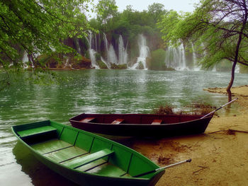 View of boat in lake