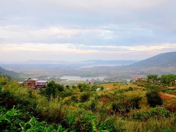 Scenic view of mountains against sky