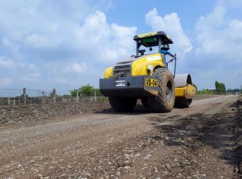 View of construction site on road