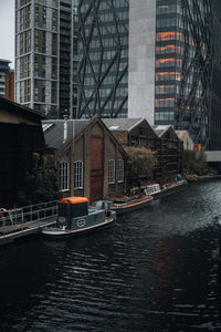 Canal amidst buildings in city