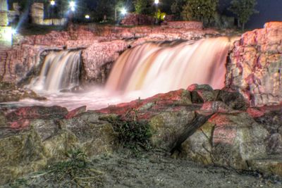 Scenic view of waterfall