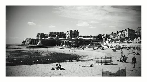 City buildings at seaside
