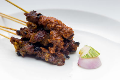 Close-up of meat in plate