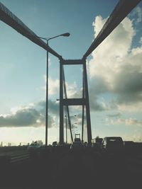 Low angle view of bridge against sky