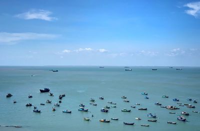 High angle view of sea against sky