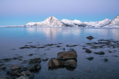 Scenic view of sea during winter