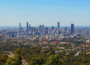 Aerial view of buildings in city