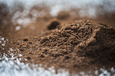 Close-up of sand on beach