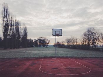 Empty outdoor basketball court
