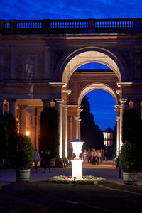 View of historical building at night