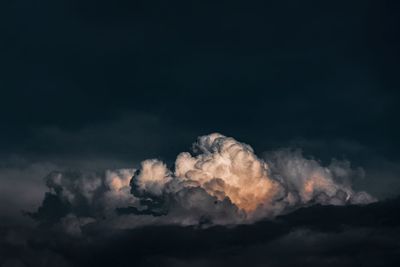 Low angle view of cloudscape against sky at night