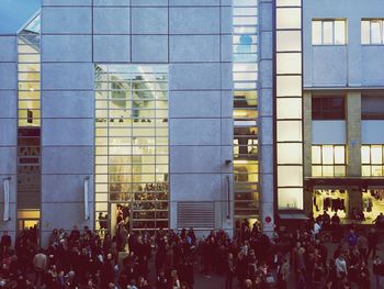 Crowd of modern office building in city