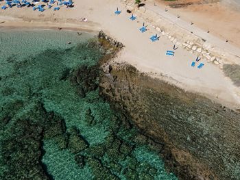 High angle view of beach