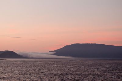 Scenic view of sea at sunset