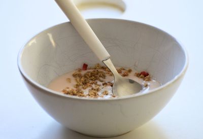 Close-up of breakfast served in bowl