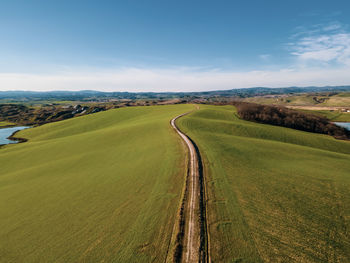 Scenic view of land against sky