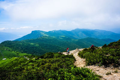 Scenic view of mountains against sky