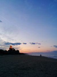 Scenic view of sea at sunset