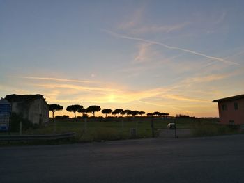 Road against sky during sunset
